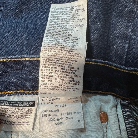 LEVI’S 501 Original Fit Blue Jeans Straight Leg Button Fly 5 Pocket Size 33 x 34 - Picture 11 of 11